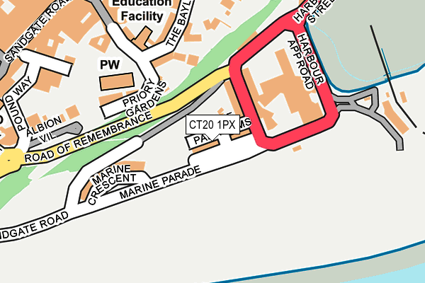 CT20 1PX map - OS OpenMap – Local (Ordnance Survey)