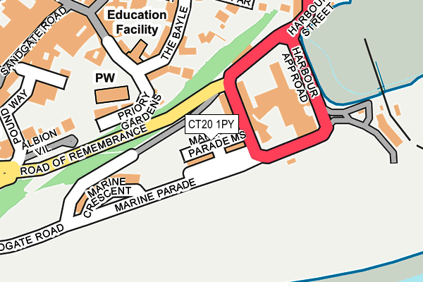 CT20 1PY map - OS OpenMap – Local (Ordnance Survey)