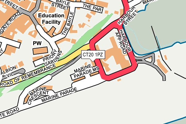 CT20 1PZ map - OS OpenMap – Local (Ordnance Survey)