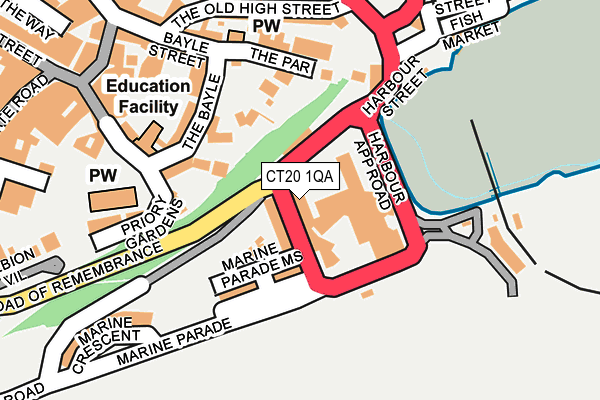 CT20 1QA map - OS OpenMap – Local (Ordnance Survey)