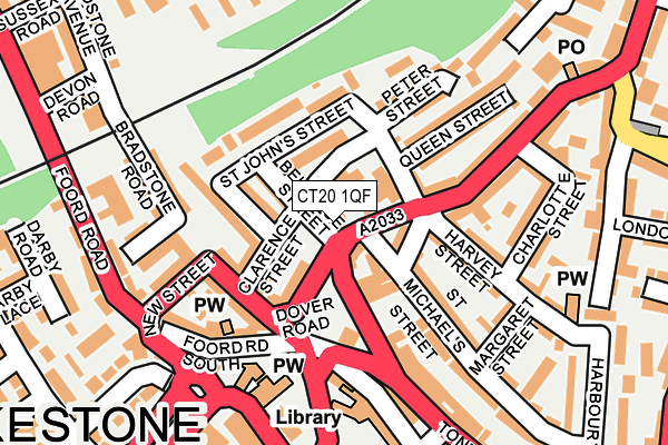 CT20 1QF map - OS OpenMap – Local (Ordnance Survey)