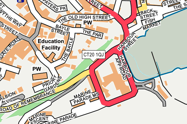 CT20 1QJ map - OS OpenMap – Local (Ordnance Survey)