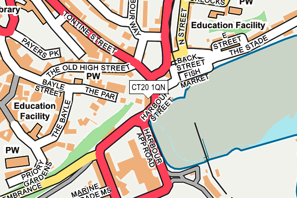 CT20 1QN map - OS OpenMap – Local (Ordnance Survey)