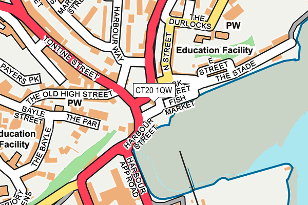 CT20 1QW map - OS OpenMap – Local (Ordnance Survey)