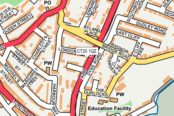 CT20 1QZ map - OS OpenMap – Local (Ordnance Survey)