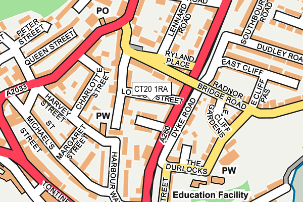 CT20 1RA map - OS OpenMap – Local (Ordnance Survey)