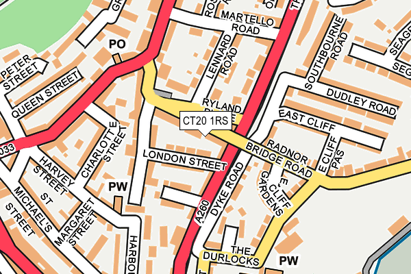 CT20 1RS map - OS OpenMap – Local (Ordnance Survey)