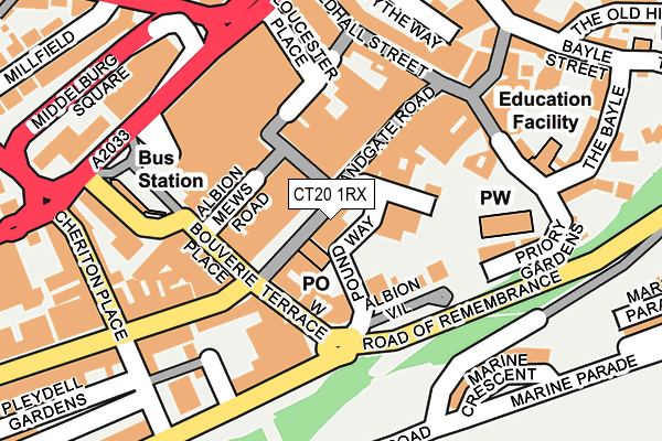 CT20 1RX map - OS OpenMap – Local (Ordnance Survey)