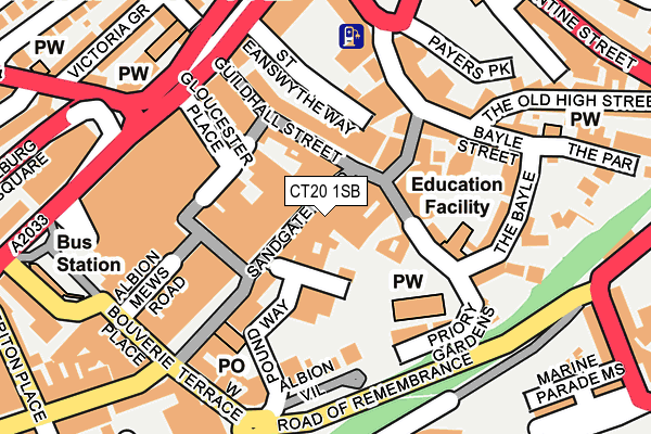 CT20 1SB map - OS OpenMap – Local (Ordnance Survey)