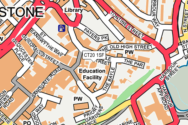 CT20 1SF map - OS OpenMap – Local (Ordnance Survey)