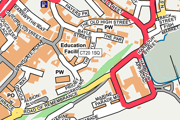 CT20 1SQ map - OS OpenMap – Local (Ordnance Survey)