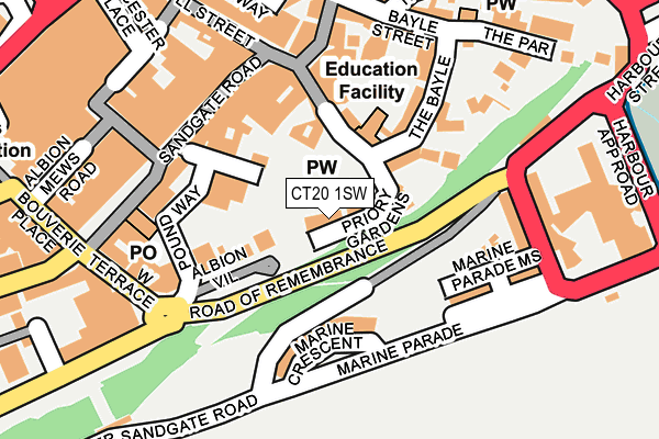 CT20 1SW map - OS OpenMap – Local (Ordnance Survey)