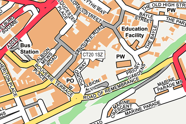 CT20 1SZ map - OS OpenMap – Local (Ordnance Survey)