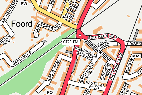 CT20 1TA map - OS OpenMap – Local (Ordnance Survey)