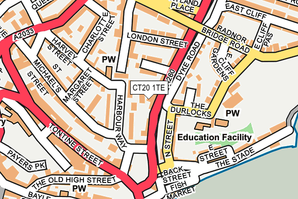 CT20 1TE map - OS OpenMap – Local (Ordnance Survey)