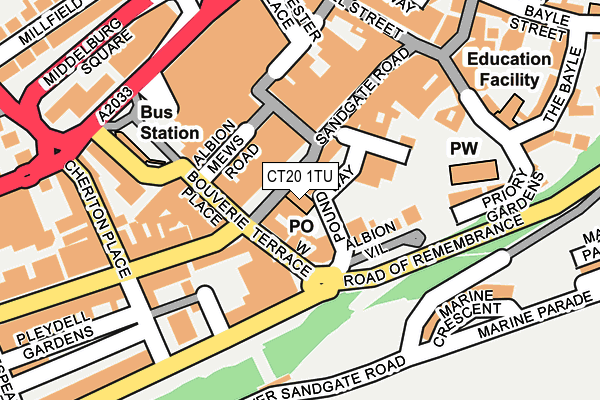 CT20 1TU map - OS OpenMap – Local (Ordnance Survey)