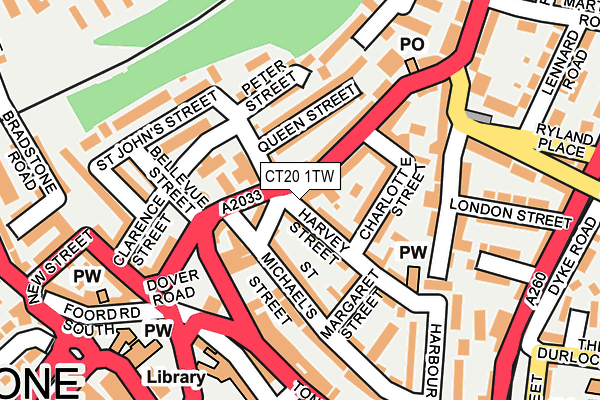 CT20 1TW map - OS OpenMap – Local (Ordnance Survey)