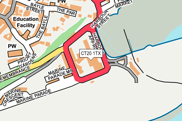 CT20 1TX map - OS OpenMap – Local (Ordnance Survey)