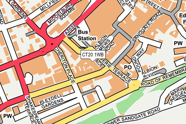 CT20 1WB map - OS OpenMap – Local (Ordnance Survey)