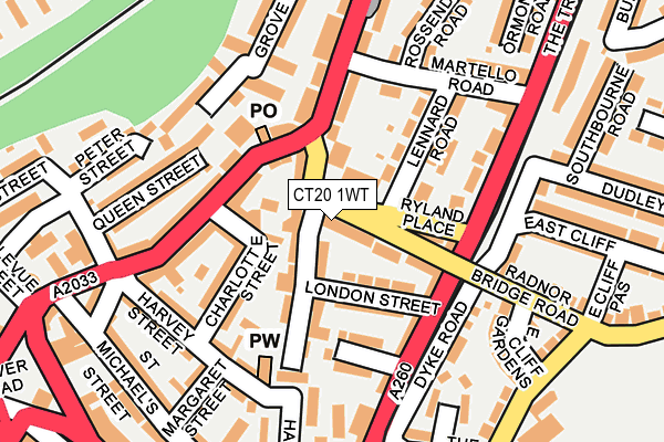 CT20 1WT map - OS OpenMap – Local (Ordnance Survey)