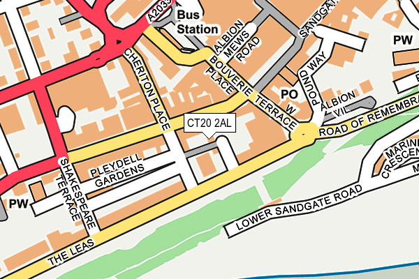 CT20 2AL map - OS OpenMap – Local (Ordnance Survey)