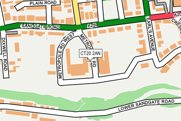 CT20 2AN map - OS OpenMap – Local (Ordnance Survey)