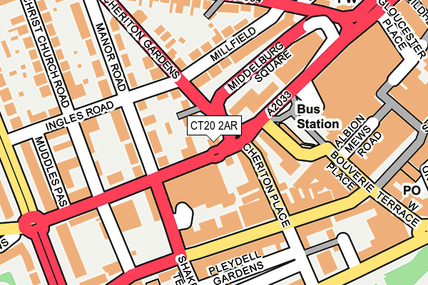 CT20 2AR map - OS OpenMap – Local (Ordnance Survey)