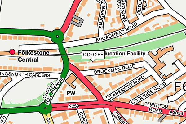 CT20 2BF map - OS OpenMap – Local (Ordnance Survey)