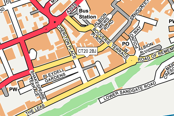 CT20 2BJ map - OS OpenMap – Local (Ordnance Survey)