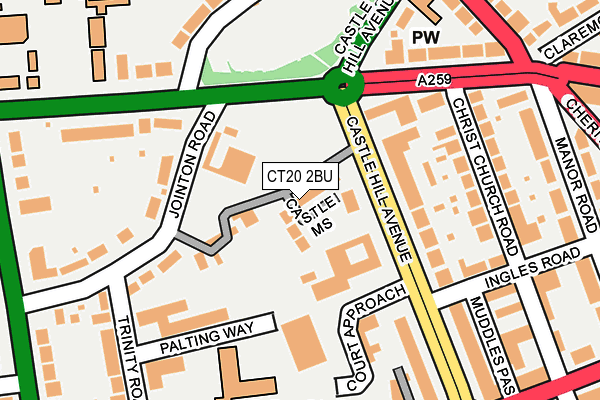 CT20 2BU map - OS OpenMap – Local (Ordnance Survey)