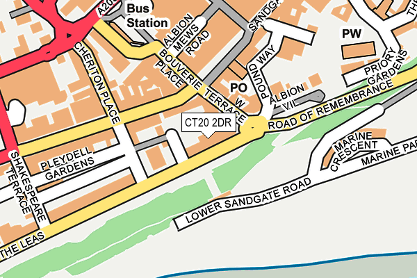 CT20 2DR map - OS OpenMap – Local (Ordnance Survey)