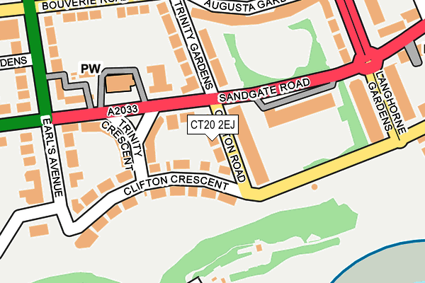 CT20 2EJ map - OS OpenMap – Local (Ordnance Survey)