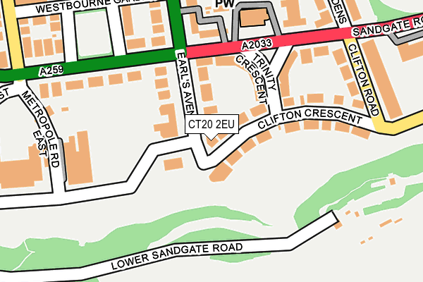 CT20 2EU map - OS OpenMap – Local (Ordnance Survey)