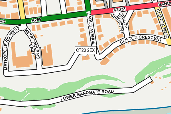 CT20 2EX map - OS OpenMap – Local (Ordnance Survey)