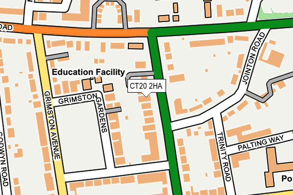 CT20 2HA map - OS OpenMap – Local (Ordnance Survey)