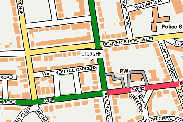 CT20 2HF map - OS OpenMap – Local (Ordnance Survey)