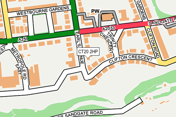 CT20 2HP map - OS OpenMap – Local (Ordnance Survey)