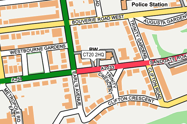 CT20 2HQ map - OS OpenMap – Local (Ordnance Survey)