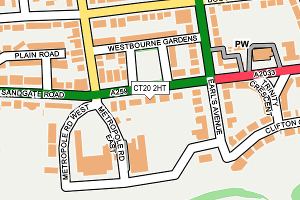 CT20 2HT map - OS OpenMap – Local (Ordnance Survey)