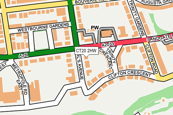 CT20 2HW map - OS OpenMap – Local (Ordnance Survey)