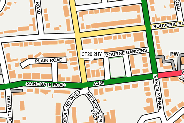 CT20 2HY map - OS OpenMap – Local (Ordnance Survey)