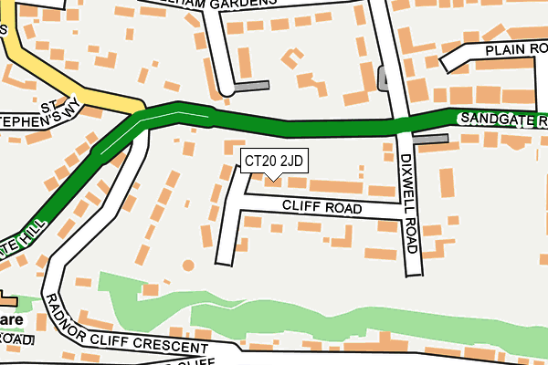 CT20 2JD map - OS OpenMap – Local (Ordnance Survey)