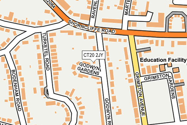 CT20 2JY map - OS OpenMap – Local (Ordnance Survey)