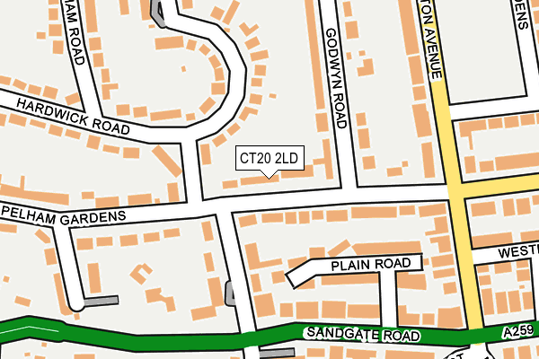 CT20 2LD map - OS OpenMap – Local (Ordnance Survey)