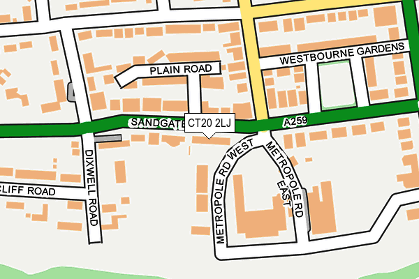 CT20 2LJ map - OS OpenMap – Local (Ordnance Survey)