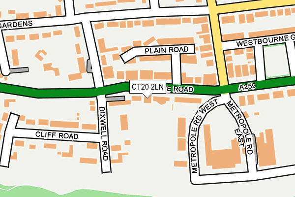 CT20 2LN map - OS OpenMap – Local (Ordnance Survey)