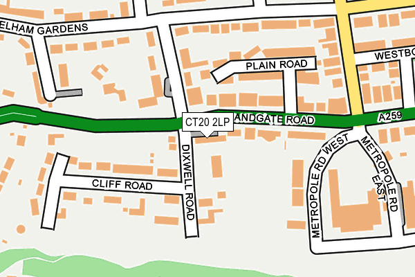 CT20 2LP map - OS OpenMap – Local (Ordnance Survey)