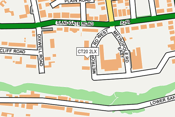 CT20 2LX map - OS OpenMap – Local (Ordnance Survey)