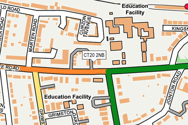 CT20 2NB map - OS OpenMap – Local (Ordnance Survey)