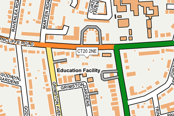 CT20 2NE map - OS OpenMap – Local (Ordnance Survey)